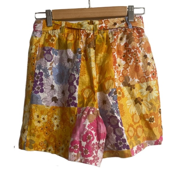 JOHNNY WAS -$130 Sherrie Jade  Linen Easy Short Elastic Waist Tie Floral XS NEW! - Picture 5 of 7